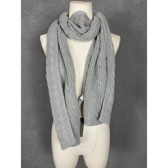 Style & Co Women's Ribbed Edge Shine Cable Knit Scarf Gray One Size New With Tag - Picture 2 of 7